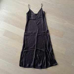 Massimo Dutti Long Strappy Camisole Dress in Dark Purple